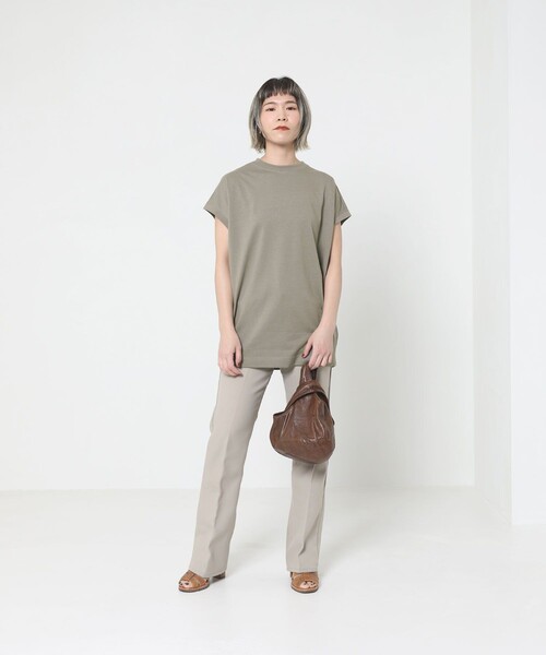 Sig FREAK'S STORE（シグフリークスストア）の「クルーネックノースリーブ（Tシャツ/カットソー・レディース・グリーン/ブラック/グレー/ベージュ/ホワイト/ライトグレー・ﾌﾘ-）」の12枚目の写真