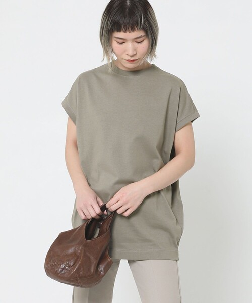 Sig FREAK'S STORE（シグフリークスストア）の「クルーネックノースリーブ（Tシャツ/カットソー・レディース・グリーン/ブラック/グレー/ベージュ/ホワイト/ライトグレー・ﾌﾘ-）」の13枚目の写真