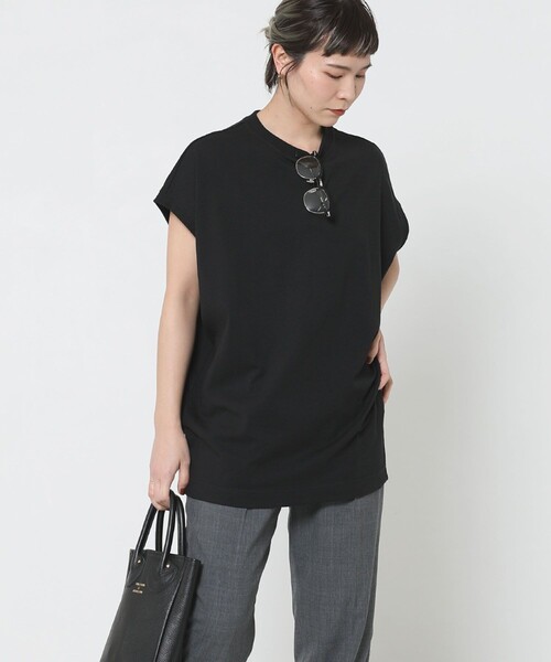 Sig FREAK'S STORE（シグフリークスストア）の「クルーネックノースリーブ（Tシャツ/カットソー・レディース・グリーン/ブラック/グレー/ベージュ/ホワイト/ライトグレー・ﾌﾘ-）」の17枚目の写真