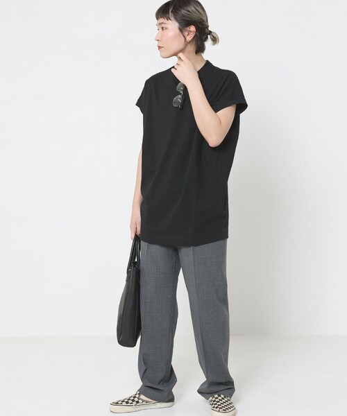 Sig FREAK'S STORE（シグフリークスストア）の「クルーネックノースリーブ（Tシャツ/カットソー・レディース・グリーン/ブラック/グレー/ベージュ/ホワイト/ライトグレー・ﾌﾘ-）」の19枚目の写真