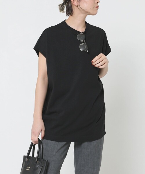 Sig FREAK'S STORE（シグフリークスストア）の「クルーネックノースリーブ（Tシャツ/カットソー・レディース・グリーン/ブラック/グレー/ベージュ/ホワイト/ライトグレー・ﾌﾘ-）」の20枚目の写真