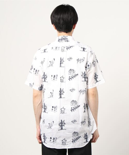 BEAVER（ビーバー）の「THE SHARKEY'S GALLERY/ザシャーキーズギャラリー　ジャガードニワトリ　柄シャツ（シャツ/ブラウス・メンズ・ホワイト・MEDIUM/LARGE/X-LARGE）」の3枚目の写真