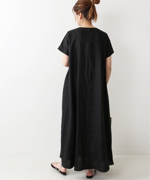 journal standard ブラック 半袖 マキシフレアワンピース JOURNAL STANDARD（ジャーナルスタンダード）の「H/Sマキシ
