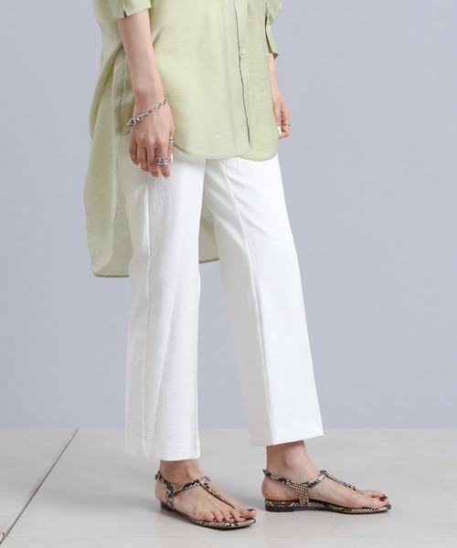 DouDou（ドゥドゥ）の「ストレッチ9丈センプレパンツ2（その他パンツ・レディース・オレンジ/パープル/オフホワイト/グリーン・38/36）」の6枚目の写真