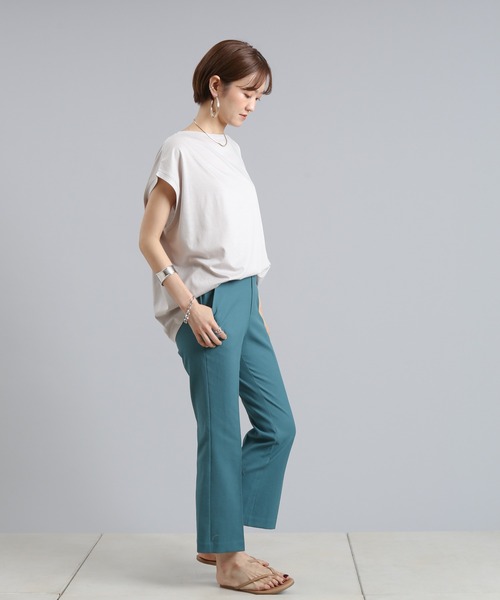 DouDou（ドゥドゥ）の「ストレッチ9丈センプレパンツ2（その他パンツ・レディース・オレンジ/パープル/オフホワイト/グリーン・38/36）」の8枚目の写真