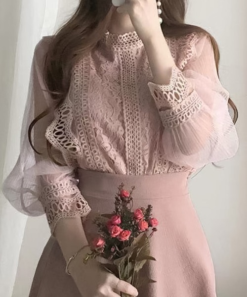 Girly Doll(ガーリードール)の「レースドッキングブラウス(シャツ/ブラウス・レディース・ホワイト/ブラック/ピンク・FREE)」の13枚目の写真