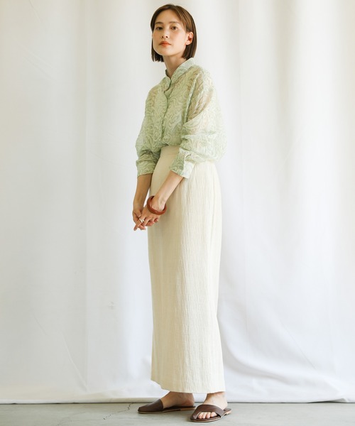 select MOCA（セレクトモカ）の「2021 SS スタンドカラーペイズリー柄シアーシャツ（シャツ/ブラウス・レディース・ブラック/ブルー/ライトグリーン・FREE）」の16枚目の写真