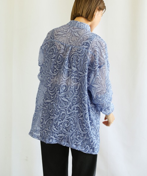 select MOCA（セレクトモカ）の「2021 SS スタンドカラーペイズリー柄シアーシャツ（シャツ/ブラウス・レディース・ブラック/ブルー/ライトグリーン・FREE）」の20枚目の写真