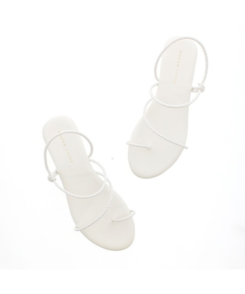 JELLY BEANS（ジェリービーンズ）の「三つ編みコードフラットサンダル(210-30303)JELLY BEANS(ジェリービーンズ)（サンダル・レディース・グレイッシュベージュ/ブラック/ホワイト/ゴールド・M/L/S/LL）」の21枚目の写真