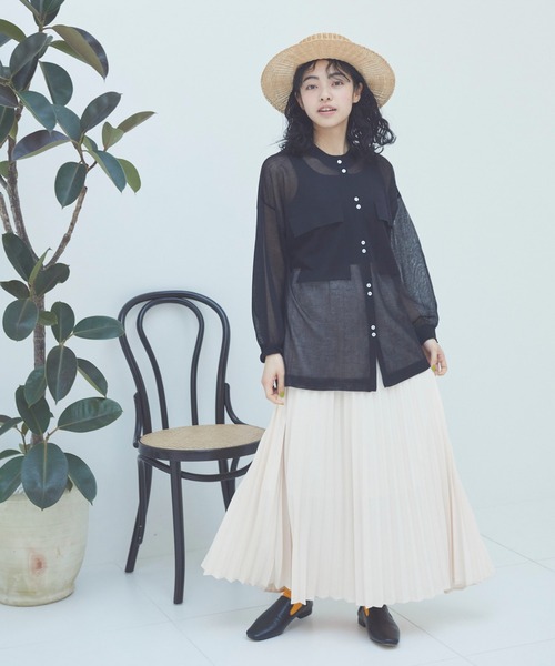 Libra Cue(リブラ キュー)の「リブタンクトップ(Tシャツ/カットソー・レディース・ブラック/ベージュ・FREE)」の8枚目の写真
