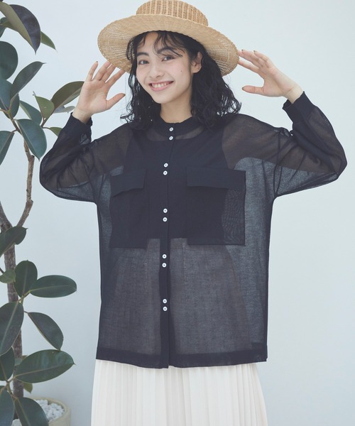 Libra Cue(リブラ キュー)の「リブタンクトップ(Tシャツ/カットソー・レディース・ブラック/ベージュ・FREE)」の7枚目の写真