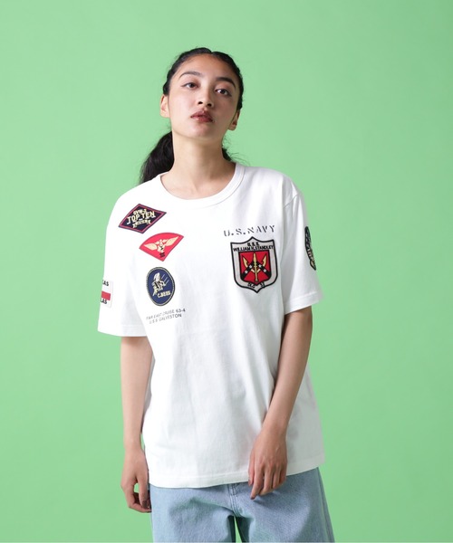 《WEB&DEPOT限定》TOP GUN WAPPEN CREW NECK T-SHIRT / トップガン ワッペン Tシャツ / AVIREX / アヴィレックス(Tシャツ/カットソー)|AVIREX(アヴィレックス) 《WEB&DEPOT限定》TOP GUN WAPPEN CREW NECK T-SHIRT / トップガン ワッペン Tシャツ / AVIREX / アヴィレックス(Tシャツ/カットソー)|AVIREX(アヴィレックス)