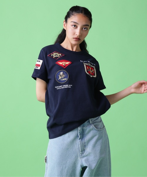 《WEB&DEPOT限定》TOP GUN WAPPEN CREW NECK T-SHIRT / トップガン ワッペン Tシャツ / AVIREX / アヴィレックス(Tシャツ/カットソー)|AVIREX(アヴィレックス) 《WEB&DEPOT限定》TOP GUN WAPPEN CREW NECK T-SHIRT / トップガン ワッペン Tシャツ / AVIREX / アヴィレックス(Tシャツ/カットソー)|AVIREX(アヴィレックス)