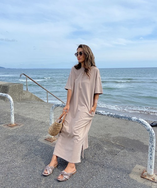 esutoreja（エストレジャ）の「ロングTシャツワンピース（ワンピース・レディース・ベージュ/イエロー/ブルー・FREE）」の6枚目の写真