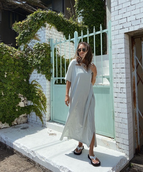 esutoreja（エストレジャ）の「ロングTシャツワンピース（ワンピース・レディース・ベージュ/イエロー/ブルー・FREE）」の9枚目の写真