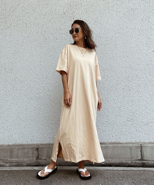 esutoreja（エストレジャ）の「ロングTシャツワンピース（ワンピース・レディース・ベージュ/イエロー/ブルー・FREE）」の16枚目の写真