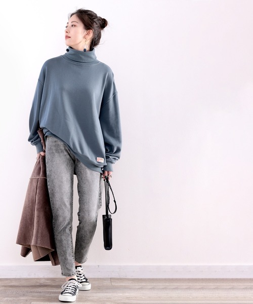 classicalelf（クラシカルエルフ）の「病みつきストレッチ！ウエストゴムケミカルテーパードデニムパンツ（デニムパンツ・レディース・ブラック/ブルー・SMALL/MEDIUM/LARGE/X-LARGE/XX-LARGE）」の4枚目の写真