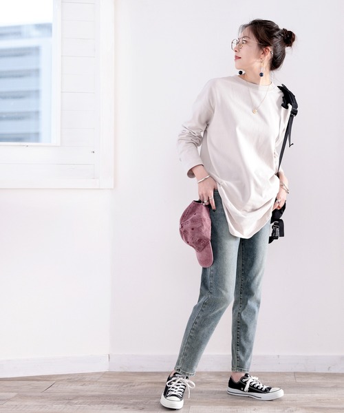 classicalelf（クラシカルエルフ）の「病みつきストレッチ！ウエストゴムケミカルテーパードデニムパンツ（デニムパンツ・レディース・ブラック/ブルー・SMALL/MEDIUM/LARGE/X-LARGE/XX-LARGE）」の12枚目の写真