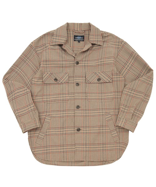 UNION STATION（ユニオンステーション）の「T/Rチェックシャツブルゾン（シャツ/ブラウス・メンズ・ブラウン系その他/グリーン系その他・S/M/L）」の3枚目の写真