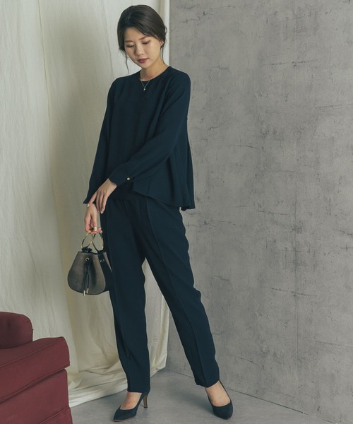 URBAN RESEARCH ROSSO（アーバンリサーチロッソ）の「ダブルクロスセンプレイージーパンツ（その他パンツ・レディース・モカ/ネイビー・36/38）」の4枚目の写真