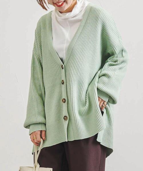 coen（コーエン）の「［洗える］カタアゼリラックスVネックカーディガン（WEB限定カラー）（カーディガン/ボレロ・レディース・モカ/マスタード/ブラック/ライム/オフホワイト・FREE）」の18枚目の写真