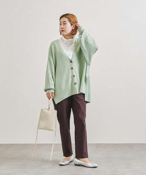 coen（コーエン）の「［洗える］カタアゼリラックスVネックカーディガン（WEB限定カラー）（カーディガン/ボレロ・レディース・モカ/マスタード/ブラック/ライム/オフホワイト・FREE）」の11枚目の写真