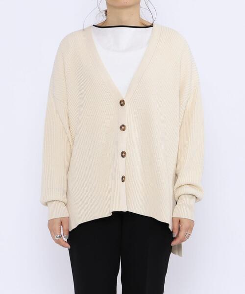 coen（コーエン）の「［洗える］カタアゼリラックスVネックカーディガン（WEB限定カラー）（カーディガン/ボレロ・レディース・モカ/マスタード/ブラック/ライム/オフホワイト・FREE）」の12枚目の写真