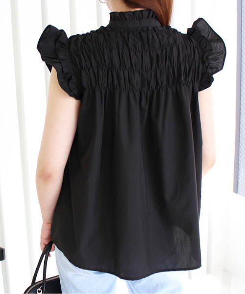 MODE ROBE（モードローブ）の「シャーリングノースリーブブラウス（シャツ/ブラウス・レディース・パープル/ホワイト/ブラック・FREE）」の13枚目の写真