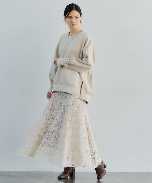 green label relaxing（グリーンレーベルリラクシング）の「フェイク スエード ダンボール ジップ プルオーバー カットソー（Tシャツ/カットソー・レディース・モカ/ナチュラル/ライム・FREE）」の7枚目の写真