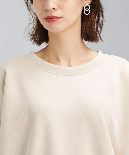 green label relaxing（グリーンレーベルリラクシング）の「フェイク スエード ダンボール ジップ プルオーバー カットソー（Tシャツ/カットソー・レディース・モカ/ナチュラル/ライム・FREE）」の14枚目の写真