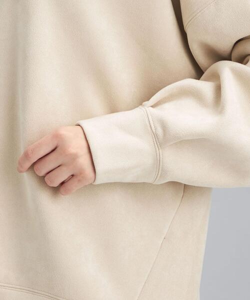 green label relaxing（グリーンレーベルリラクシング）の「フェイク スエード ダンボール ジップ プルオーバー カットソー（Tシャツ/カットソー・レディース・モカ/ナチュラル/ライム・FREE）」の15枚目の写真