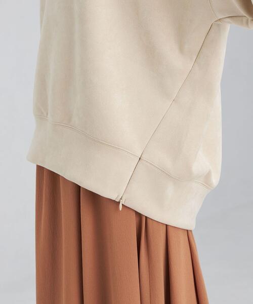 green label relaxing（グリーンレーベルリラクシング）の「フェイク スエード ダンボール ジップ プルオーバー カットソー（Tシャツ/カットソー・レディース・モカ/ナチュラル/ライム・FREE）」の16枚目の写真