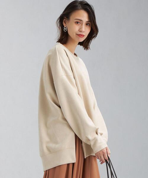 green label relaxing（グリーンレーベルリラクシング）の「フェイク スエード ダンボール ジップ プルオーバー カットソー（Tシャツ/カットソー・レディース・モカ/ナチュラル/ライム・FREE）」の19枚目の写真