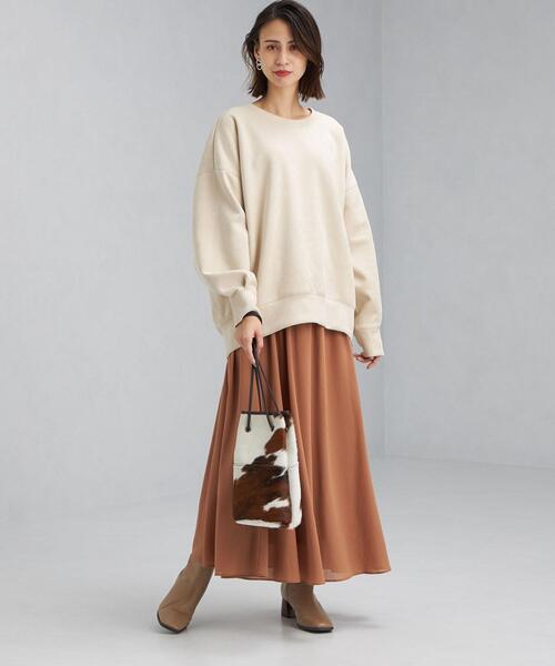 green label relaxing（グリーンレーベルリラクシング）の「フェイク スエード ダンボール ジップ プルオーバー カットソー（Tシャツ/カットソー・レディース・モカ/ナチュラル/ライム・FREE）」の20枚目の写真