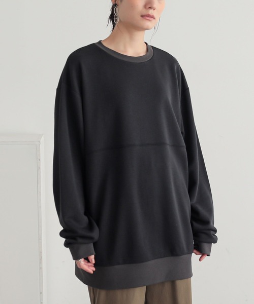 osharewalker(オシャレウォーカー)の「『切替ステッチ微配色スウェット』(スウェット・レディース・ブラック/グレイッシュベージュ/グレイッシュブルー・2/3)」の17枚目の写真