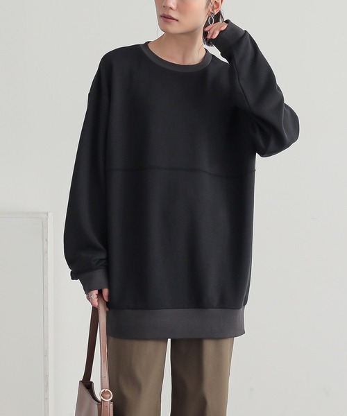 osharewalker(オシャレウォーカー)の「『切替ステッチ微配色スウェット』(スウェット・レディース・ブラック/グレイッシュベージュ/グレイッシュブルー・2/3)」の18枚目の写真