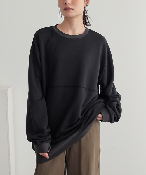 osharewalker(オシャレウォーカー)の「『切替ステッチ微配色スウェット』(スウェット・レディース・ブラック/グレイッシュベージュ/グレイッシュブルー・2/3)」の19枚目の写真