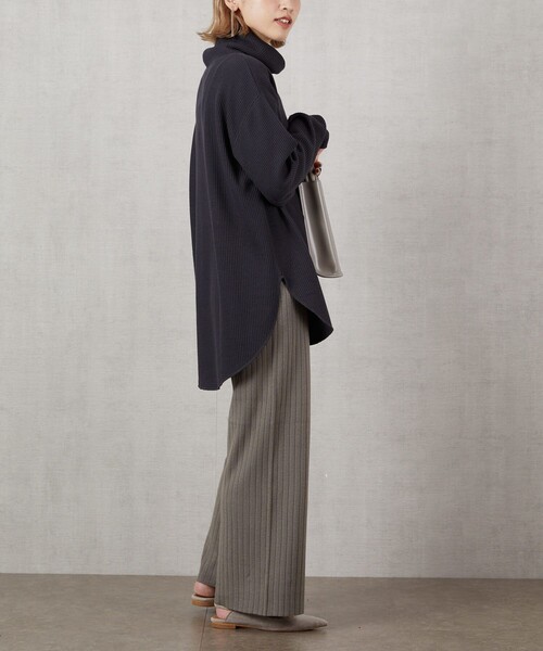 FREAK'S STORE（フリークスストア）の「▽【WEB限定】ワイドリブイージーニットパンツ（その他パンツ・レディース・ナチュラル/ブラック/ブラウン/マスタード/オリーブ・SMALL/MEDIUM）」の4枚目の写真