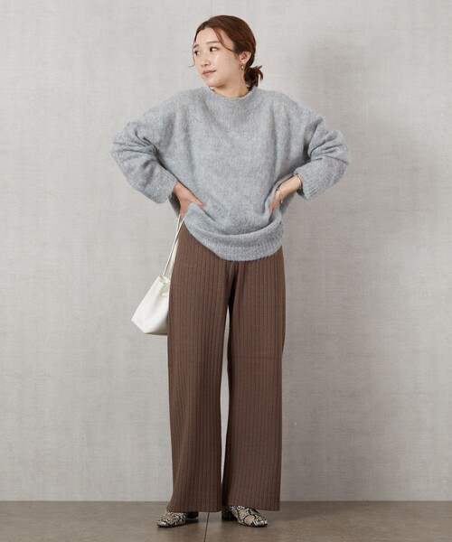 FREAK'S STORE（フリークスストア）の「▽【WEB限定】ワイドリブイージーニットパンツ（その他パンツ・レディース・ナチュラル/ブラック/ブラウン/マスタード/オリーブ・SMALL/MEDIUM）」の11枚目の写真