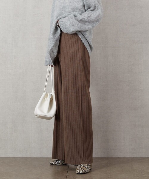 FREAK'S STORE（フリークスストア）の「▽【WEB限定】ワイドリブイージーニットパンツ（その他パンツ・レディース・ナチュラル/ブラック/ブラウン/マスタード/オリーブ・SMALL/MEDIUM）」の13枚目の写真