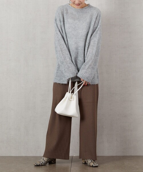 FREAK'S STORE（フリークスストア）の「▽【WEB限定】ワイドリブイージーニットパンツ（その他パンツ・レディース・ナチュラル/ブラック/ブラウン/マスタード/オリーブ・SMALL/MEDIUM）」の14枚目の写真