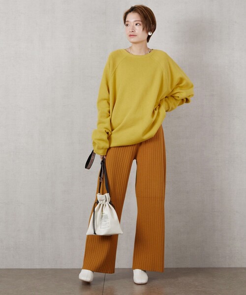 FREAK'S STORE（フリークスストア）の「▽【WEB限定】ワイドリブイージーニットパンツ（その他パンツ・レディース・ナチュラル/ブラック/ブラウン/マスタード/オリーブ・SMALL/MEDIUM）」の15枚目の写真