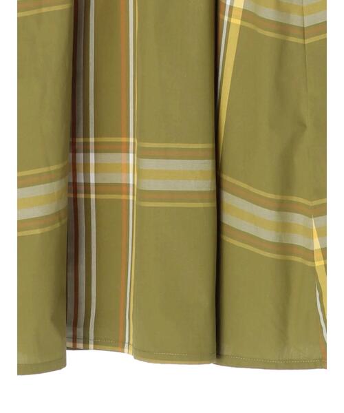 Green Parks(グリーンパークス)の「チェックギャザースカート*(スカート・レディース・グリーン/ライトベージュ・FREE)」の3枚目の写真