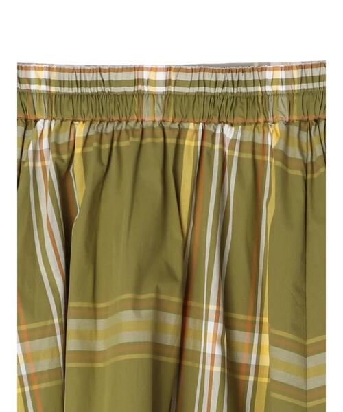 Green Parks(グリーンパークス)の「チェックギャザースカート*(スカート・レディース・グリーン/ライトベージュ・FREE)」の4枚目の写真