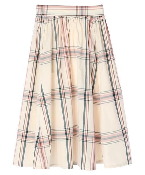 Green Parks(グリーンパークス)の「チェックギャザースカート*(スカート・レディース・グリーン/ライトベージュ・FREE)」の9枚目の写真