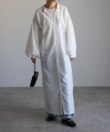 スラブジョーゼット前後2wayギャザーワンピース