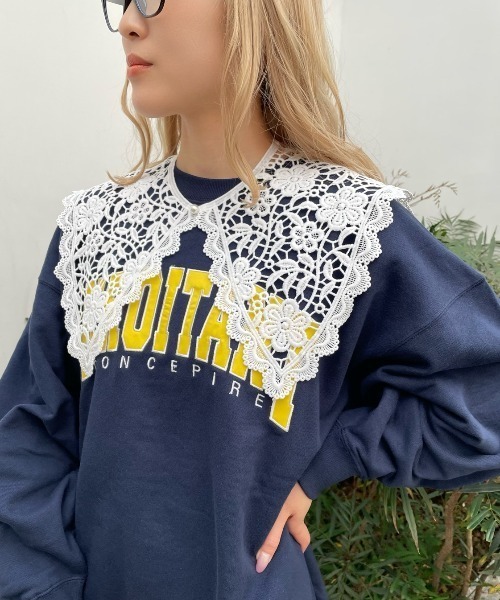 SPINNS（スピンズ）の「レースデザイン付け襟（付け襟・レディース・ホワイト/ブラック/ホワイト系その他2/ホワイト系その他3/ホワイト系その他/ブラック系その他・ONESIZE）」の2枚目の写真