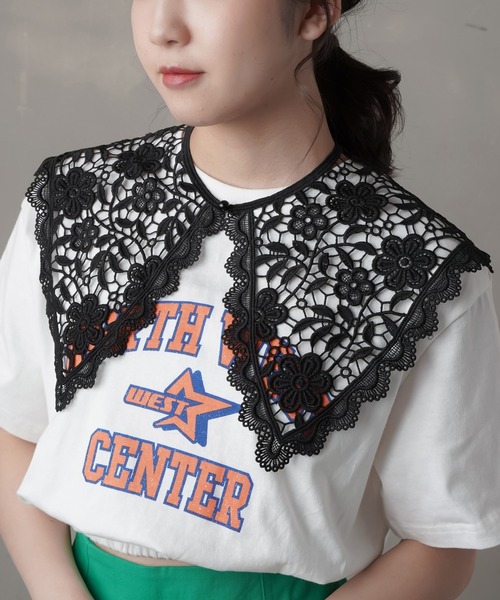 SPINNS（スピンズ）の「レースデザイン付け襟（付け襟・レディース・ホワイト/ブラック/ホワイト系その他2/ホワイト系その他3/ホワイト系その他/ブラック系その他・ONESIZE）」の5枚目の写真