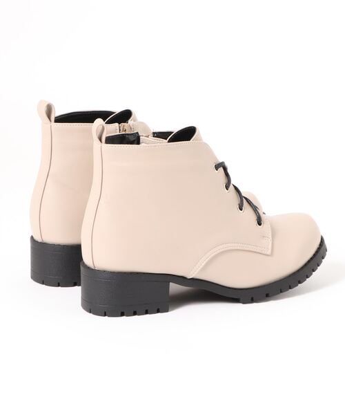 Mafmof（マフモフ）の「Mafmof(マフモフ) 雨晴れ兼用♪防水タンクソールレースアップ ブーツ（ブーツ・レディース・ブラック/グレー/ダークブラウン/アイボリー・LL/S/M/L）」の9枚目の写真