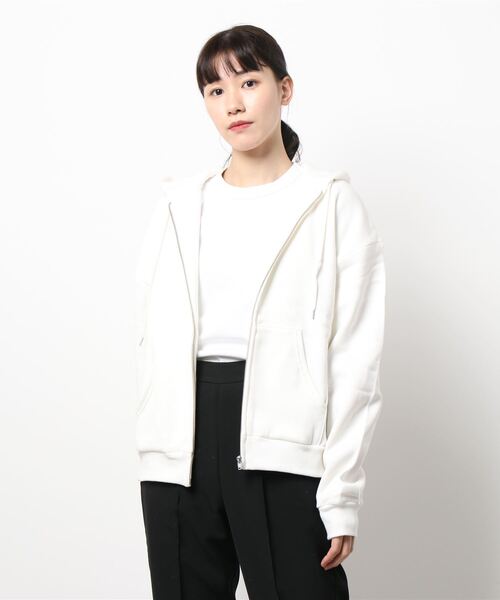 N.O.R.C（ノーク）の「スビンカシミヤ裏起毛ＺＩＰフーディー（スウェット・レディース・ブラック/オフホワイト/サーモンピンク・S/M）」の2枚目の写真